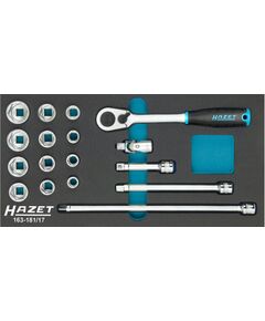 Instrumentu komplekts Hazet 163-181/17; 3/8''; 17 gab. Mehāniskie instrumenti