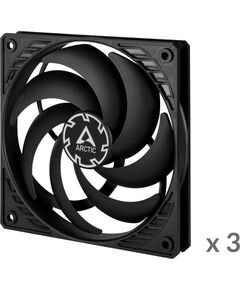 ARCTIC P12 Slim PWM PST Fans, 4-pin, 120mm, black, 3pcs Korpusu dzesēšana
