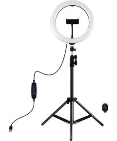 Puluz LED Ring Lamp 26cm With Desktop Tripod Mount Up To 1.1m, Phone Clamp, USB Foto studijai