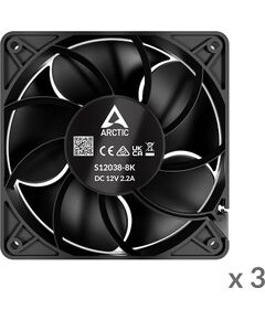 ARCTIC S12038-8 Server Fans, 4-pin, 120mm, 3 pcs Korpusu dzesēšana