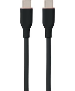 Hismart Silicone Cable USB Type-C - Type-C, 100W, (black, 2m) Data USB kabeļi
