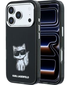 Karl Lagerfeld Apple  iPhone 18 Pro HC MagSafe IML Choupette Body Sketch Print Black Neoriģinālie Maciņi