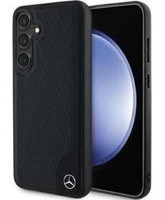Mercedes-Benz   Mercedes Leather Debossed Line MagSafe case for Samsung Galaxy S24 - black Neoriģinālie Maciņi