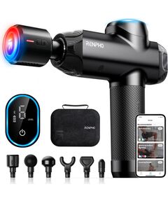 Renpho Massage Gun Power + Thermacool masāžas pistole, melna, PEU-R-C001SH-BK Ķermeņu masieri