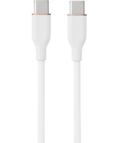 Hismart Silicone Cable USB Type-C - Type-C, 60W, (white, 2m) Data USB kabeļi