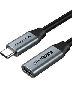 Cabletime Extension Cable USB 3.0 Type-C (M) - USB Type-C (F), 5Gbps, 60W, 4K/60Hz, 0.5m Dažādi vadi