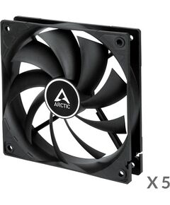 ARCTIC F12 PWM Case Fan, 4-pin, 120mm, Black, 5 pcs Korpusu dzesēšana