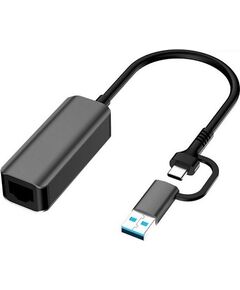 Extradigital Адаптер USB3.0 A/ USB-C - RJ45, 1000Mbps, 0.15m Usb HUB
