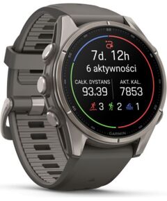 Garmin   Fenix 9 – 43mm, Titanium with Pebble Grey Silicone Band Smart-Watch Pulksteņi