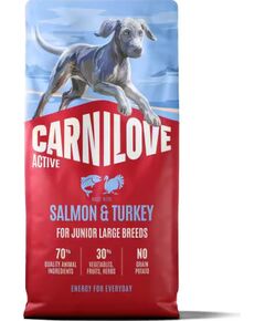 CARNILOVE ACTIVE Dog Dry  Made with Salmon & Turkey  for Junior Large Breeds 12 kg Suņu barība