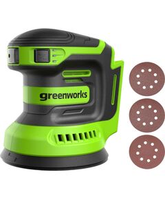 Ekscentra slīpmašīna Greenworks G24ORBSND; 24 V; 125 mm (bez akumulatora un lādētāja) Slīpmašīnas