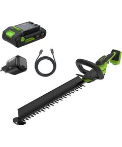 Bezvada dzīvžogu šķēres Greenworks HT2002A1; 24 V; 51 cm; 1x2,0 Ah akum. Ножницы для травы и кустов