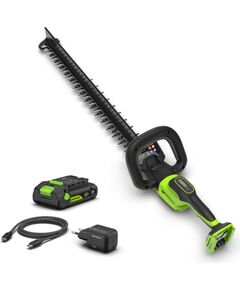 Bezvada dzīvžogu šķēres Greenworks HT6102A2; 24 V; 61 cm; 1x2,0 Ah akum. Ножницы для травы и кустов