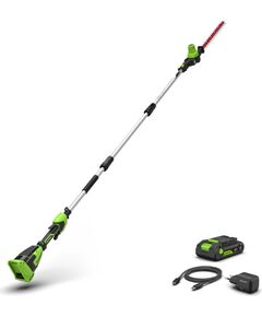 Bezvada dzīvžogu šķēres Greenworks PH24BLTA2; 24 V; 1x2,0 Ah akum. Dzīvžogu šķēres