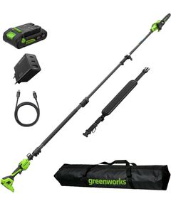 Teleskopiskā zaru zāģa piederums Greenworks PS24BLTA2; 24 V; 20 cm; 1x2,0 Ah akum. Motorzāģi