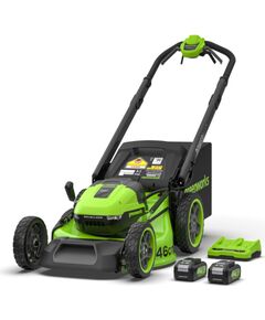 Akumulatora zāles pļāvēja pašgājējs Greenworks MO48L424-018Ah; 48 V; 2x4,0 Ah akum. Zāles pļāvēji