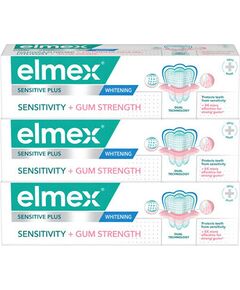 Elmex Sensitive Sensitivity + Gum Strenght Whitening Trio - Zubní pasta 75ml Smaržas - NESAKĀRTOTS