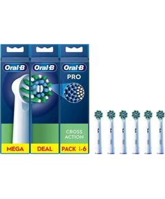 Końcówka Oral-B Oral-B Pro CrossAction Refill (6 szt.) | Końcówki do szczoteczki elektrycznej | Białe Uzgaļi elektriskajām zobu birstēm