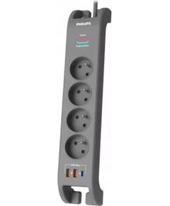 Strāvas pagarinātājs Philips 2m, 4 ligdas, 1xUSB-C, 2xUSB-A,PD 20W / QC 18W, 2400 Новинки Компьютерная техника