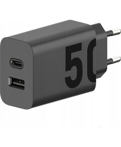 Motorola Charger TurboPower 50W Duo USB-C + USB-A  w/ USB-C cable, Black Jaunumi - Datori