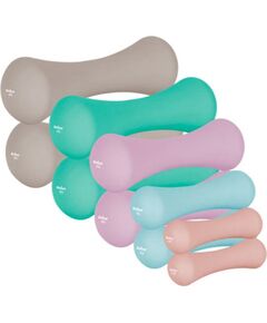Čuguna neoprēna hanteļu komplekts 21kg (2x0.5kg+2x1kg+2x2kg+2x3kg+2x4kg), REBEL ACTIVE Гантели и наборы