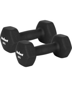 HEX 2x6kg neoprēna čuguna hanteles, REBEL ACTIVE Гантели и наборы