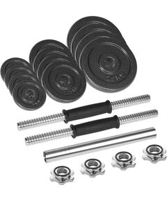 Regulējamas čuguna hanteles koferī ar stieni, komplekts 20 kg REBEL ACTIVE Hanteles  un  komplekti 