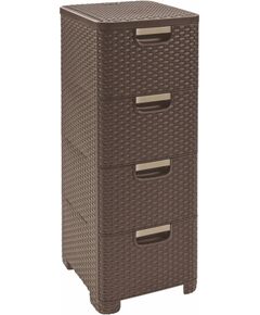 Regał z szufladami 4x14L rattan ciemny brąz 209906 CURVER Аккумуляторы