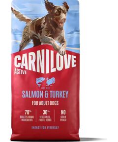 CARNILOVE ACTIVE Dog Dry  Made with  Salmon & Turkey for Adult All Breeds 12 kg Suņu barība