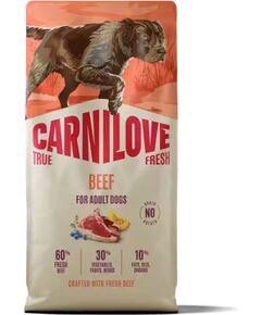 CARNILOVE TRUE FRESH  Dog Dry Beef for Adult All Breeds 12 kg Suņu barība