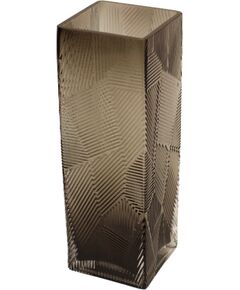 Vāze stikla ar rakstu 10x30cm, dūmakaini pelēka Interjera un Dizaina priekšmeti