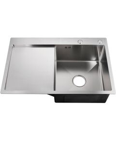 Izlietne NT AB 780x510x200mm ar virsmu, labā, satīna, ar sifonu Virtuves izlietnes
