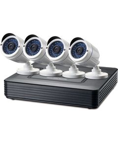LevelOne CCTV 8-Kanal Kit 2MP/IP66/H.264/1x3,5"/IR-30m  weiß Video novērošanas kameras