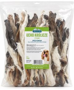 PETITTO - ucho królicze z futrem -1 kg Suņu barība