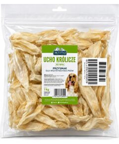 PETITTO - ucho królicze bez futra -1 kg Suņu barība