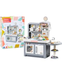Leantoys Dream Kitchen For Children Lights Sounds Steam Accessories Gray Jaunumi, Bērnu preces