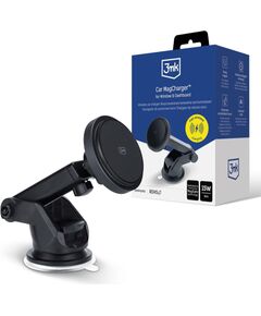 Car charger-holder 3mk Car MagCharger 15W (windshield/dashboard) black Telefonu Turētāji Auto Velo Moto