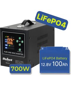 Rezerves Elektropadeves Komplekts Apkures Sistēmai 700W + Litija LiFePO4 12.8V 100Ah akumulators UPS Nepārtrauktā barošana
