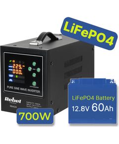 Rezerves Elektropadeves Komplekts Apkures Sistēmai 700W + Litija LiFePO4 12.8V 60Ah akumulators UPS Nepārtrauktā barošana