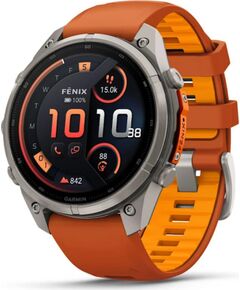 Garmin fēnix 9 Pro inReach 47mm Titanium / Autumn Orange / Spark Orange Silicone Smart-Watch Умные часы