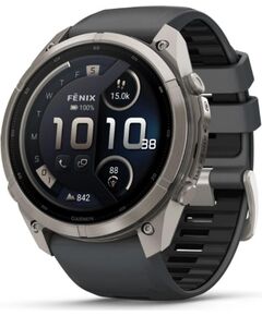 GARMIN Fenix 9 Pro 47mm Solar inReach, Titanium Pebble Gray/Silver Gray sporta pulkstenis Smart-Watch Умные часы