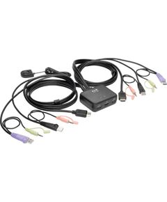 Eaton Tripp Lite series 2-Port USB/HD Cable KVM Switch with Audio/Video, Cables and USB Peripheral Sharing - KVM-/Audio-/USB-Switch - 2 x KVM/Audio/USB - 1 - Desktop Новинки Компьютерная техника