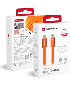 Forcell   Cable USB C to USB C Forcell F-Energy QC4.0 PD 5A 100W Cafule Color 1,2 m ACYH23 orange Дата USB-кабели