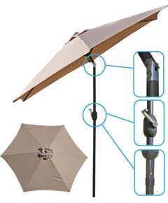 Saska Garden PARASOL OGRODOWY 300CM SKŁADANY BEŻOWY  Saulessargi un piederumi
