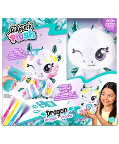 AIRBRUSH PLUSH Plīša Pūķis DIY komplekts ar aerogrāfu, 25 cm Mīkstās rotaļlietas