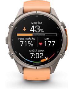Garmin   Fenix 9 Pro – inReach, 43mm, Titanium with Shell Pink/Autumn Orange Silicone Band Smart-Watch Умные часы