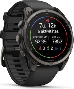 Garmin   Fenix 9 – 47mm, Carbon Grey DLC Titanium with Black Silicone Band Smart-Watch Умные часы