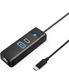 Orico   Orico PW3UR25-C3 3-port USB Hub 1x USB-A 3.0 1x USB-C 3.0 1x RJ45 2.5G Ethernet 0.15 m - Black Jaunumi - Audio-Video