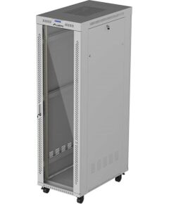 19" 42U 600 × 1000 GREY FLOOR-STANDING RACK CABINET WITH GLASS DOOR AND LCD, LANBERG (FLAT PACK) Serveru komponentes