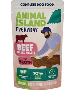 ANIMAL ISLAND mokra karma fileciki w rosole dla psa WOŁOWINA 150G Suņu barība